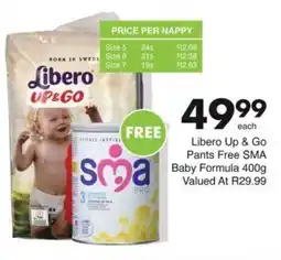 Save Libero Up & Go Pants Free SMA Baby Formula offer