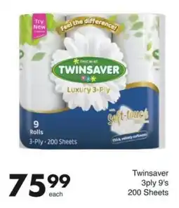 Save Twinsaver 3ply 9's 200 Sheets offer