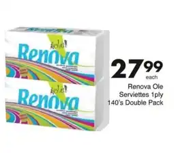 Save Renova Ole Serviettes 1ply offer