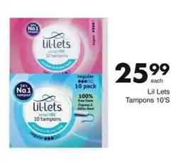 Save Lil Lets Tampons 10'S offer