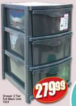 A5 Cash & Carry Drawer 3 Tier Full Black Unit 7223 offer