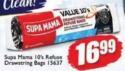 A5 Cash & Carry Supa Mama 10's Refuse Drawstring Bags offer