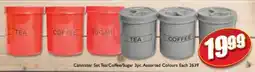 A5 Cash & Carry Cannister Set Tea/Coffee/Sugar Assorted offer
