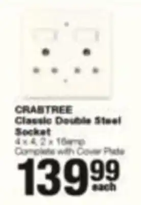 CRABTREE Classic Double Steel Socket
