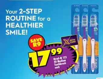 Oral-B 123 40 Medium Toothbrush