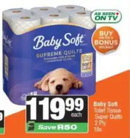 KwikSpar Baby Soft Toilet Tissue Super Quilts offer