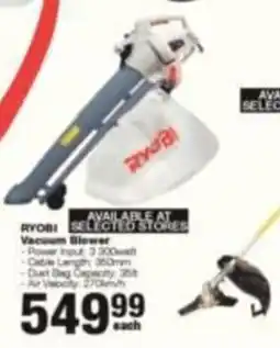 Build It RYOBI Vacuum Blower offer
