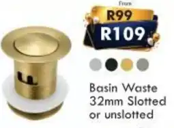 K Carrim Basin Waste 32mm Slotted or unslotted offer