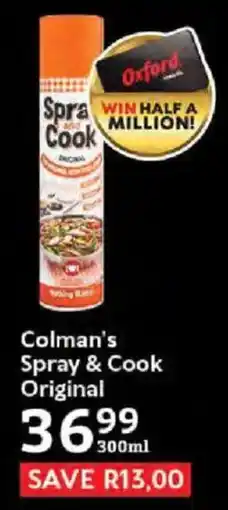 Oxford Freshmarket Colman's Spray & Cook Original offer