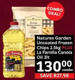 Oxford Freshmarket Natures Garden Uncoated Frozen Chips PLUS La Familia Canola Oil offer