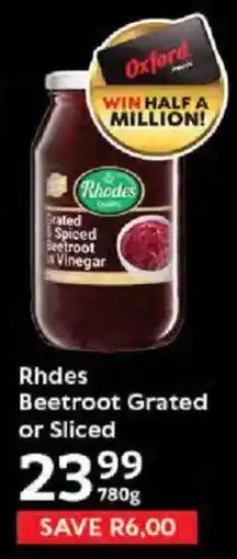 Oxford Freshmarket Rhodes Beetroot Grated or Sliced offer