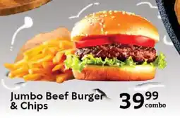 Oxford Freshmarket Jumbo Beef Burger & Chips offer