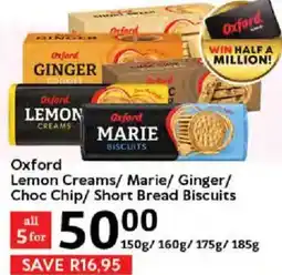 Oxford Freshmarket Oxford Lemon Creams/ Marie/ Ginger/ Choc Chip/ Short Bread Biscuits offer