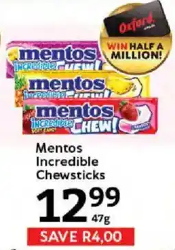 Oxford Freshmarket Mentos Incredible Chewsticks offer