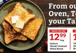 Oxford Freshmarket Oxford Sliced/Unsliced White Bread offer