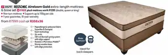 HomeChoice Restonic Aireloom Gold Extra-Length Mattress & Base Set offer