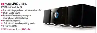 HomeChoice JVC 2.0Ch DVD Micro Hi-Fi offer