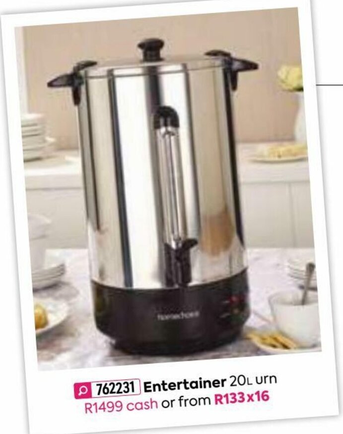 Entertainer 20L urn offer at HomeChoice