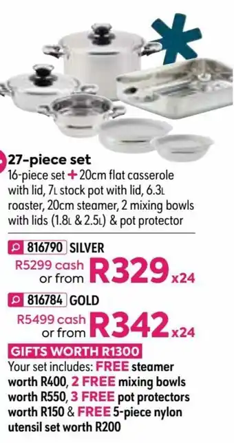 Chef's Choice Stainless Steel 27-Piece Set Gold