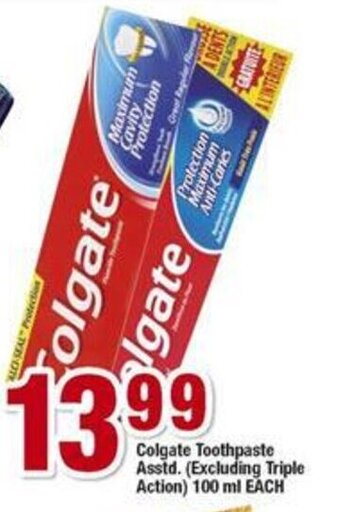 OK Foods Colgate Toothpaste Asstd. 100ml offer
