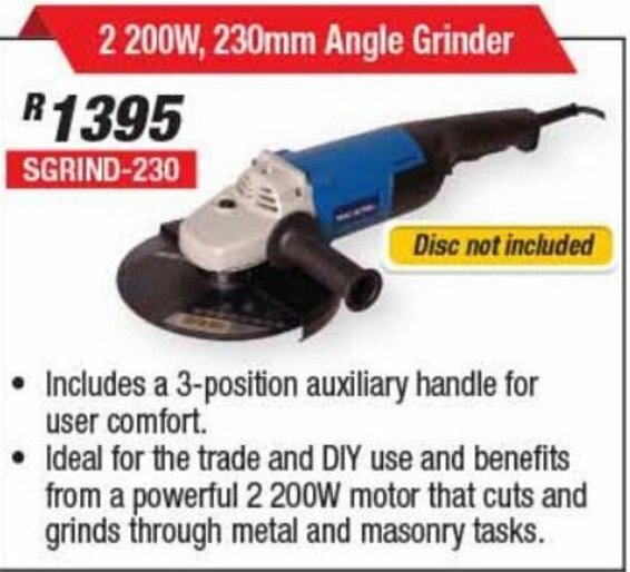 Angle Grinder 2 200W 230W SGRIND230 offer at Adendorff Machinery Mart