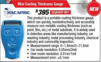Mac Afric Mini Coating Thickness Gauge GGAUGP-001