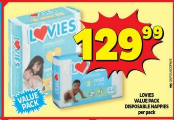 Usave Lovies Value Pack Disposable Nappies per pack offer
