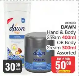 KitKat Cash and Carry DAWN Hand & Body Cream 400ml OR Body Cream 300ml Assorted offer