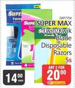 KitKat Cash and Carry SUPER MAX Twin/Kwik Blade Disposable Razors 5s offer