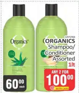 KitKat Cash and Carry Organics Shampoo/Conditioner Assorted 1lt offer