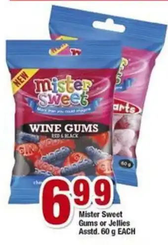 OK Foods Mister Sweet Gums or Jellies Asstd. 60g offer