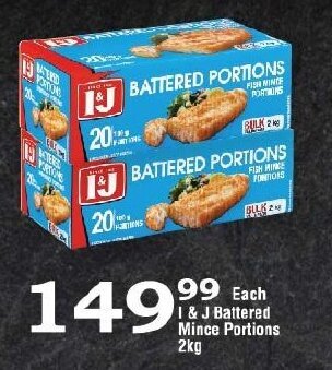 Oxford Freshmarket I & J Battered Mince Portions 2kg offer