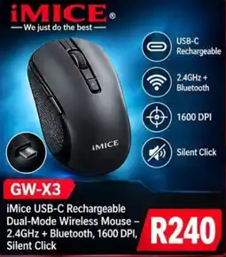Matrix Warehouse iMice USB-C Rechargeable Dual-Mode Wireless Mouse offer