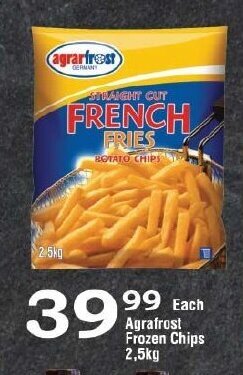 Oxford Freshmarket Agrafrost Frozen Chips 2,5kg offer