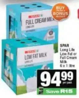 KwikSpar SPAR Long Life Low Fat or Full Cream Milk offer