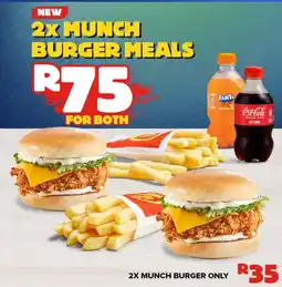 Hungry Lion 2x Munch Burger Meals offer