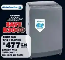 Lewis Kelvinator 13KG S/S TOP LOADER offer