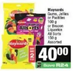 KwikSpar Maynards Gums, Jellies or Pastilles Assorted offer