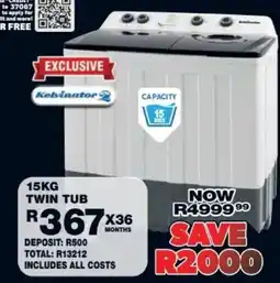 Lewis Kelvinator 15KG TWIN TUB offer