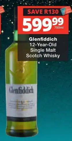 Checkers Liquor Shop Glenfiddich 12-Year-Old Single Malt Scotch Whisky offer