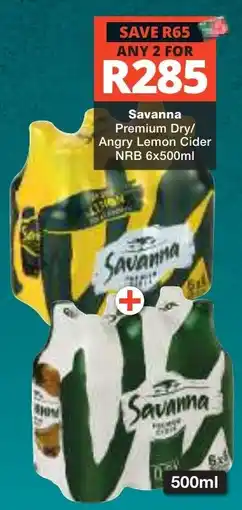 Checkers Liquor Shop Savanna Premium Dry/ Angry Lemon Cider offer