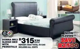 Lewis DONNA MK2 SLEIGH BED WITH PEDESTALS offer