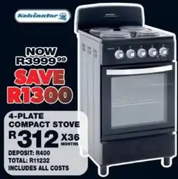 Lewis Kelvinator 4-Plate Compact Stove offer