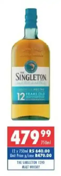 Ultra Liquors THE SINGLETON 12YO MALT WHISKY offer