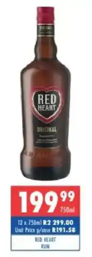 Ultra Liquors Red Heart Rum offer