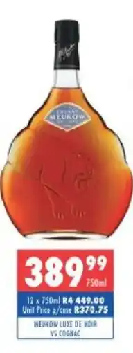 Ultra Liquors Meukow Luxe De Noir offer