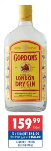 Ultra Liquors Gordon's london dry gin offer