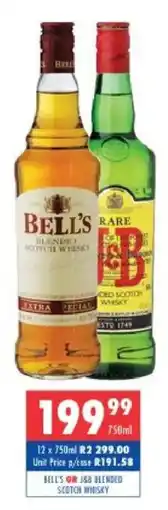 Ultra Liquors Bell's OR J&B Blended Scotch Whisky offer