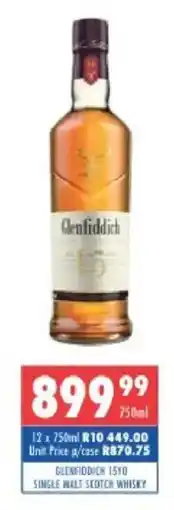 Ultra Liquors Glenfiddich 15yo Single Malt Scotch Whisky offer