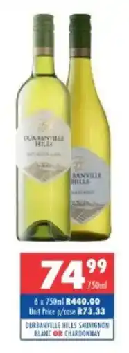 Ultra Liquors Durbanville Hills Sauvignon Blanc or Chardonnay offer